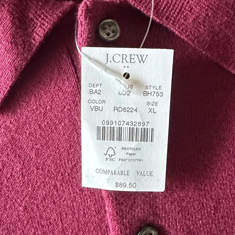 J. Crew Short Sleeve Polo Shirt in Raspberry Size XL